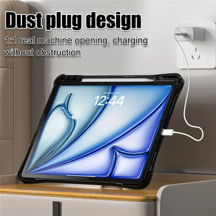 Clear Case for iPad Air 13 (2024) / iPad Pro 12.9 (2022) / (2021) / (2020) / (2018) PC+TPU+Acrylic Kickstand Cover