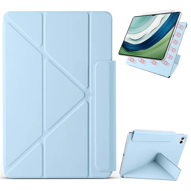 For Huawei MatePad Pro 13.2 Case PC + PU Leather Origami Stand Magnetic Tablet Cover - Baby Blue