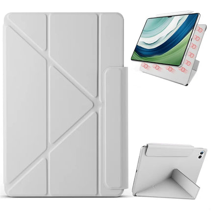 For Huawei MatePad Pro 13.2 Case PC + PU Leather Origami Stand Magnetic Tablet Cover - Grey