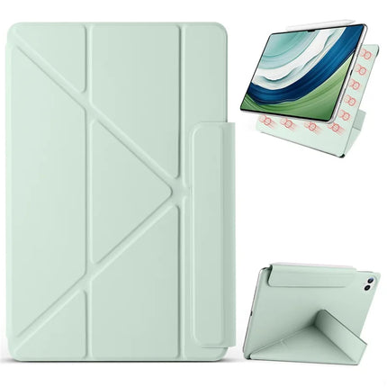 For Huawei MatePad Pro 13.2 Case PC + PU Leather Origami Stand Magnetic Tablet Cover - Light Green