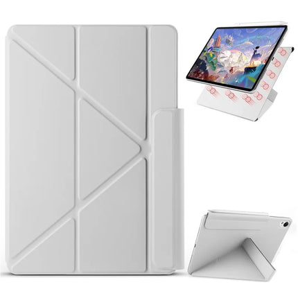 For Huawei MatePad 11.5 S Case PC + PU Leather Origami Stand Magnetic Tablet Cover - Grey