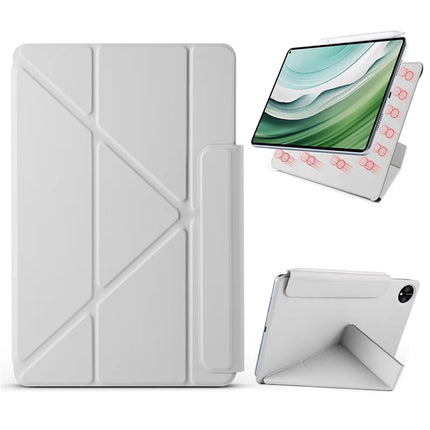 For Huawei MatePad Pro 11 (2024)  /  (2022) Case PC + PU Leather Origami Stand Magnetic Tablet Cover - Grey