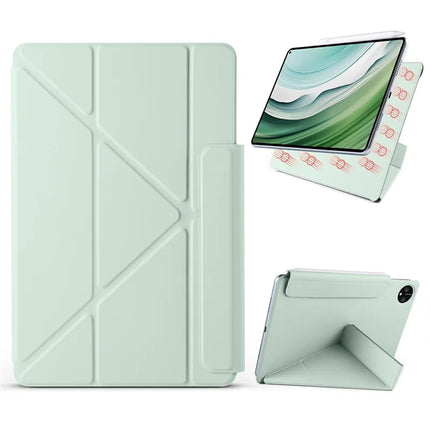 For Huawei MatePad Pro 11 (2024)  /  (2022) Case PC + PU Leather Origami Stand Magnetic Tablet Cover - Light Green