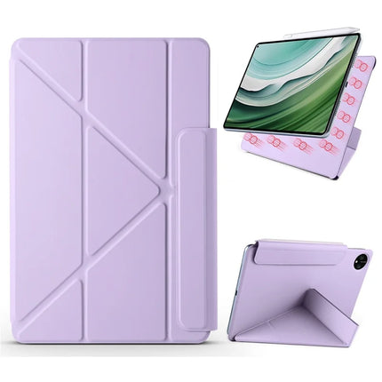 For Huawei MatePad Pro 11 (2024)  /  (2022) Case PC + PU Leather Origami Stand Magnetic Tablet Cover - Purple