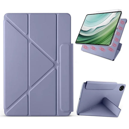 For Huawei MatePad Pro 11 (2024)  /  (2022) Case PC + PU Leather Origami Stand Magnetic Tablet Cover - Lavender Purple
