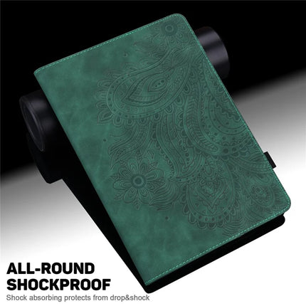 For Honor Pad X8a Case Peacock Flower Pattern Card Holder Leather Tablet Cover
