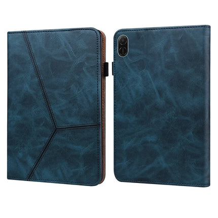 For Honor Pad X8a Case Line Imprinted PU Leather Card Holder Tablet Stand Cover - Blue