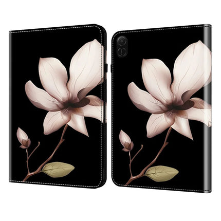 For Honor Pad X8a Case Pattern Printed Leather Tablet Cover with Card Slot - Pink Flower