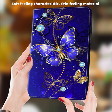 For Lenovo Tab Plus Case Pattern Printed Leather Tablet Cover with Card Slot