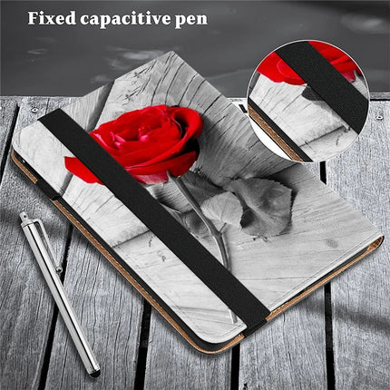 For Lenovo Tab Plus Case Pattern Printed Leather Tablet Cover with Card Slot