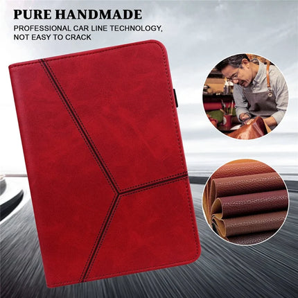 For Lenovo Tab Plus Case Line Imprinted PU Leather Card Holder Tablet Stand Cover