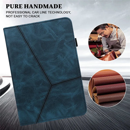 For Lenovo Tab Plus Case Line Imprinted PU Leather Card Holder Tablet Stand Cover