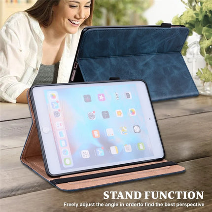 For Lenovo Tab Plus Case Line Imprinted PU Leather Card Holder Tablet Stand Cover