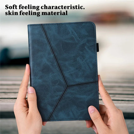 For Lenovo Tab Plus Case Line Imprinted PU Leather Card Holder Tablet Stand Cover