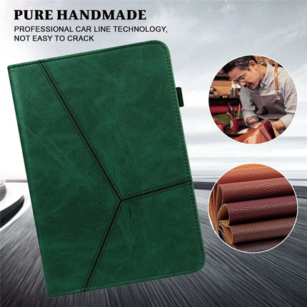 For Lenovo Tab Plus Case Line Imprinted PU Leather Card Holder Tablet Stand Cover