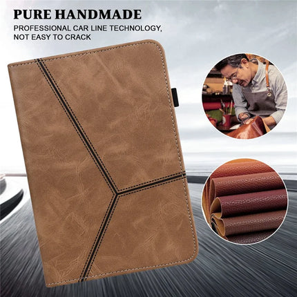 For Lenovo Tab Plus Case Line Imprinted PU Leather Card Holder Tablet Stand Cover