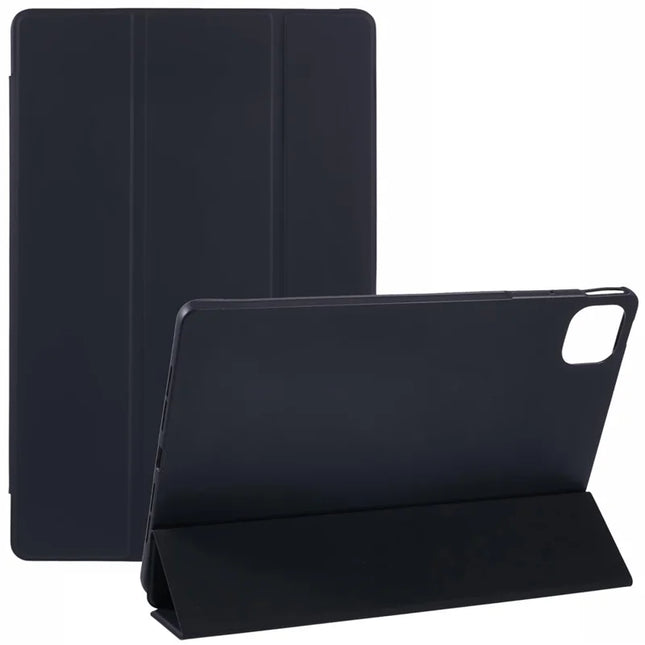 For Honor Pad GT Pro Case PU Leather+Silicone Tri-Fold Stand Tablet Cover - Black