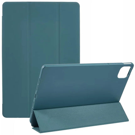 For Honor Pad GT Pro Case PU Leather+Silicone Tri-Fold Stand Tablet Cover - Blackish Green