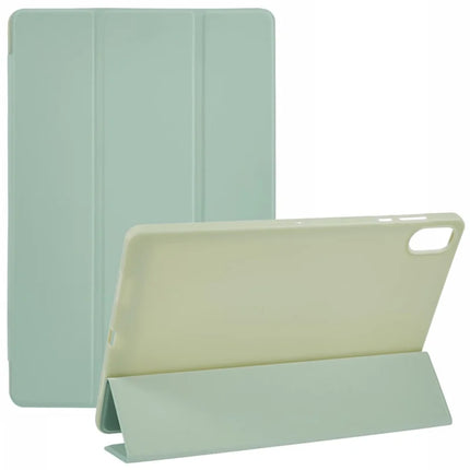 For Honor Pad X8a Case PU Leather+Silicone Tri-Fold Stand Tablet Cover - Green