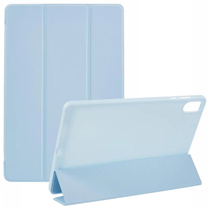 For Honor Pad X8a Case PU Leather+Silicone Tri-Fold Stand Tablet Cover - Baby Blue