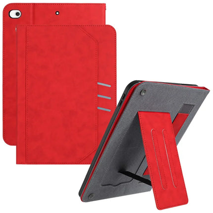 For iPad mini (2019) 7.9 inch / 4 / 3 / 2 / Mini Wallet Case Auto Wake / Sleep Leather Flip Tablet Cover Cowhide Texture - Red