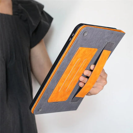 For iPad 10.9 (2022) Wallet Case Auto Wake / Sleep Leather Flip Tablet Cover Cowhide Texture