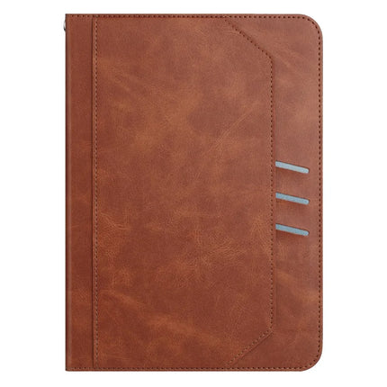 For iPad 10.9 (2022) Wallet Case Auto Wake / Sleep Leather Flip Tablet Cover Cowhide Texture