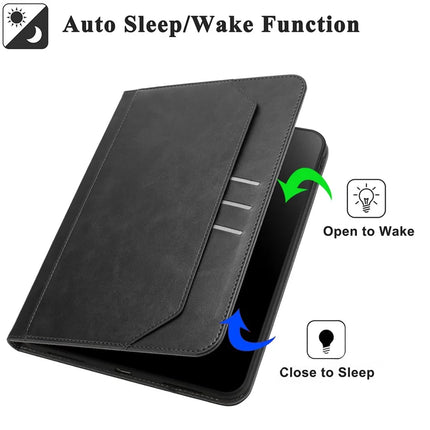 For iPad 10.9 (2022) Wallet Case Auto Wake / Sleep Leather Flip Tablet Cover Cowhide Texture