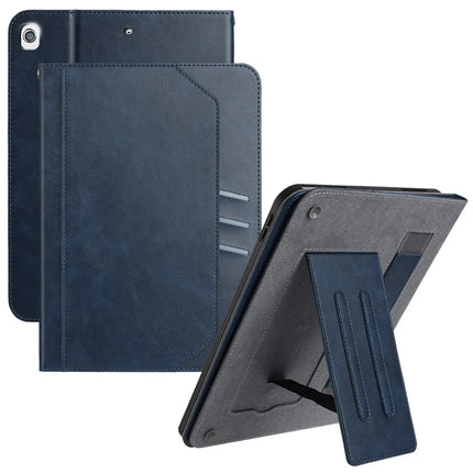 For iPad 9.7-inch (2018) / (2017) / Air 2 / Air (2013) Wallet Case Auto Wake / Sleep Leather Flip Tablet Cover Cowhide Texture - Yellow - Blue