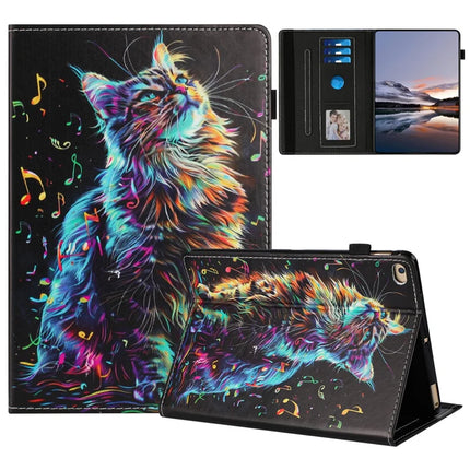 Tablet Case For iPad 10.2 (2021) / (2020) / (2019) / iPad Air 10.5 inch (2019) / iPad Pro 10.5-inch (2017) Pattern Leather Cover - Musical Note Cat