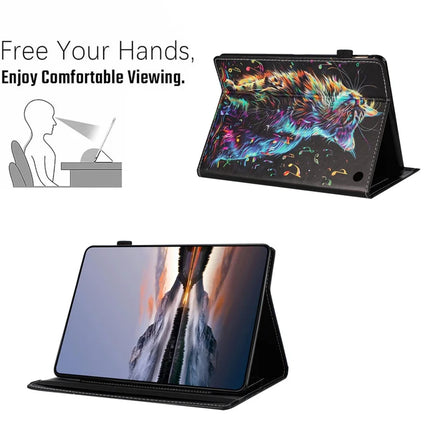 For Amazon Fire 7 (2022) Case Pattern Leather Tablet Cover with Auto Sleep / Wake, Card Holder