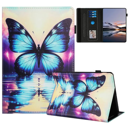 For Amazon Kindle Youth Edition 2022 Case Pattern Leather Tablet Cover with Auto Sleep / Wake, Card Holder - Butterfly Reflection