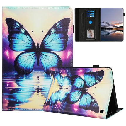 For Amazon Kindle Fire Max 11 2023 Case Pattern Leather Tablet Cover with Auto Sleep / Wake, Card Holder - Butterfly Reflection