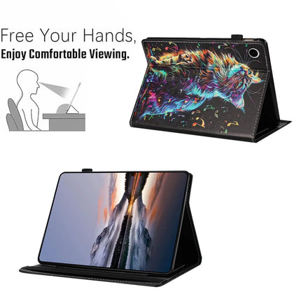 For Lenovo M10 Plus TB-X606F Case Pattern Leather Tablet Cover with Auto Sleep / Wake, Card Holder
