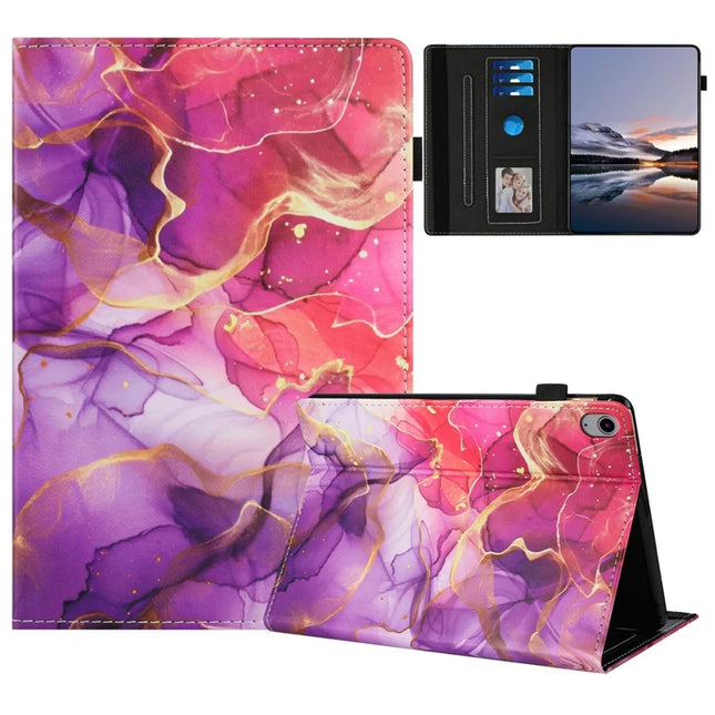 For Lenovo Tab P11 Gen 2 Case Pattern Leather Tablet Cover with Auto Sleep / Wake, Card Holder - Pink Gold Marble