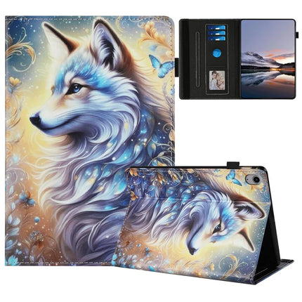 For Lenovo Tab P11 Gen 2 Case Pattern Leather Tablet Cover with Auto Sleep / Wake, Card Holder - White Wolf