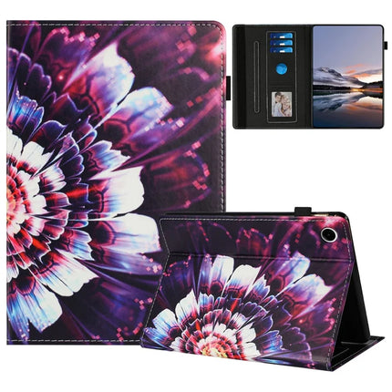 For Lenovo Tab M10 Plus (3rd Gen) Case Pattern Leather Tablet Cover with Auto Sleep / Wake, Card Holder - Colorful Flowers