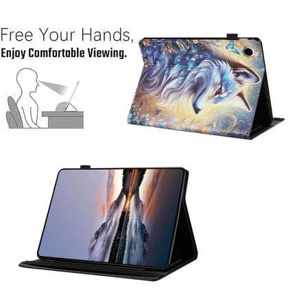 For Lenovo Tab M10 Plus (3rd Gen) Case Pattern Leather Tablet Cover with Auto Sleep / Wake, Card Holder