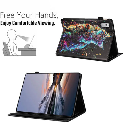 For Lenovo Tab M9 Case Pattern Leather Tablet Cover with Auto Sleep / Wake, Card Holder
