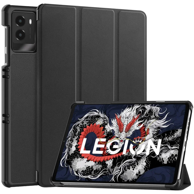 For Lenovo Legion Y700 (2025) Case Anti-Drop Leather Stand Tablet Cover - Black