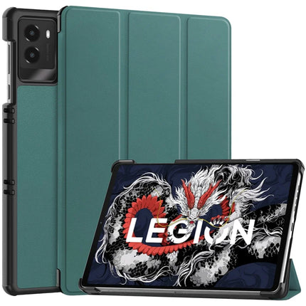For Lenovo Legion Y700 (2025) Case Anti-Drop Leather Stand Tablet Cover - Blackish Green