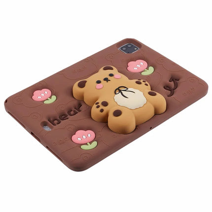 Silicone Case for iPad Air 11 (2024) / Air (2022) / (2020) / iPad Pro 11 (2024) / (2022) / (2021) / (2020) / (2018) Bear Kickstand Cover