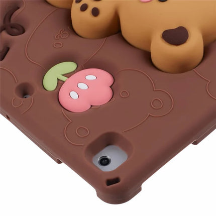 For iPad 9.7-inch (2018) / (2017) Silicone Case Bear Kickstand Tulip Tablet Cover