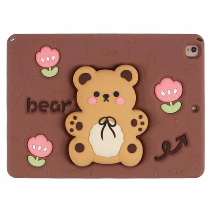 Silicone Case for iPad 10.2 (2021) / (2020) / (2019) / iPad Air 10.5 inch (2019) / Pro 10.5-inch (2017) Bear Kickstand Tulip Tablet Cover