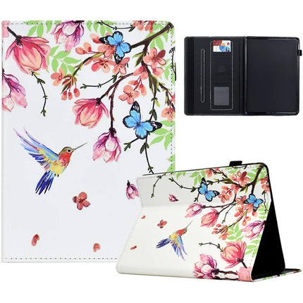 For Amazon Kindle Paperwhite (2024) Case Leather Card Holder Stand E-Reader Cover - Flowers and Birds