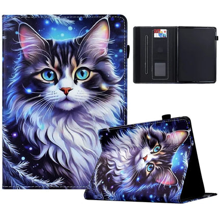 For Amazon Kindle Paperwhite (2024) Case Leather Card Holder Stand E-Reader Cover - Cat
