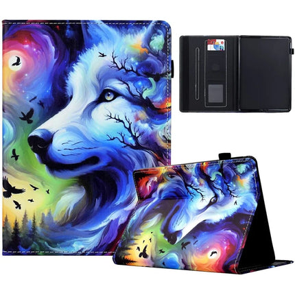 For Amazon Kindle Paperwhite (2024) Case Leather Card Holder Stand E-Reader Cover - Dog