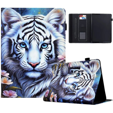 For Amazon Kindle Paperwhite (2024) Case Leather Card Holder Stand E-Reader Cover - Tiger