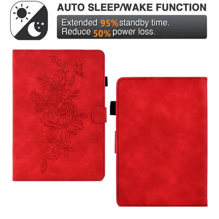 For Amazon Kindle Paperwhite (2024) Case Flower Butterfly Imprinted Card Slots Leather Cover