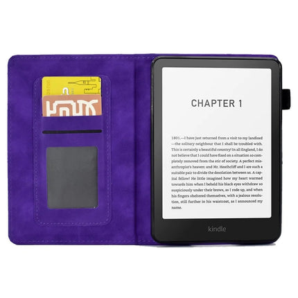 For Amazon Kindle Paperwhite (2024) Case Flower Butterfly Imprinted Card Slots Leather Cover